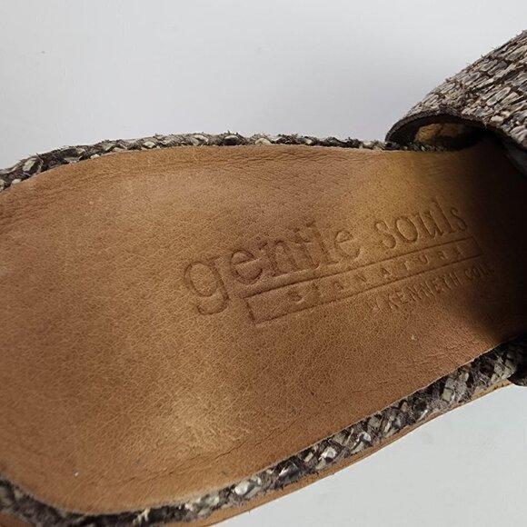 Gentle Souls Harlie Leather Snake Slingback Open Heel Bootie 9 - Picture 6 of 8